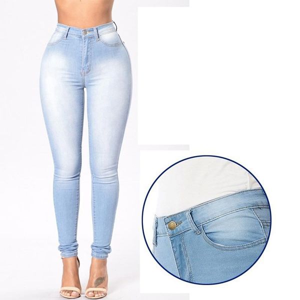 women's jeans high waist women casual denim grinding white elastic skinny stretch slim vaqueros mujer light, Blue
women's jeans high waist women casual denim grinding white elastic skinny stretch slim vaqueros mujer light, Blue