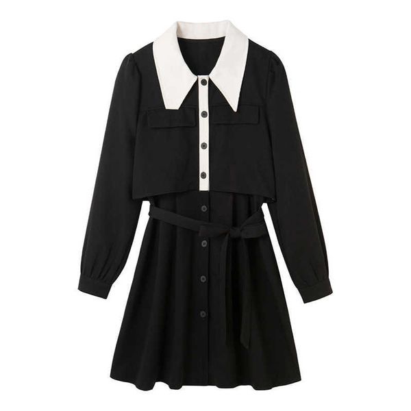 perhaps u black red solid dress button long sleeve bow a line elegant mini dress women spring turn down collar d3082 210529, Black;gray
perhaps u black red solid dress button long sleeve bow a line elegant mini dress women spring turn down collar d3082 210529, Black;gray