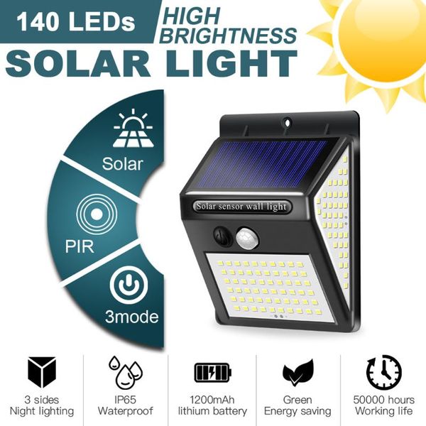solar lamps 140 led light outdoor waterproof motion sensor pir wall lamp powered sunlight garden decoration
solar lamps 140 led light outdoor waterproof motion sensor pir wall lamp powered sunlight garden decoration