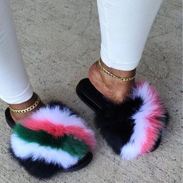 slippers wholesale summer fur slides complex graphics real furry women shoes fashion plush flip flops fluffy, Black
slippers wholesale summer fur slides complex graphics real furry women shoes fashion plush flip flops fluffy, Black