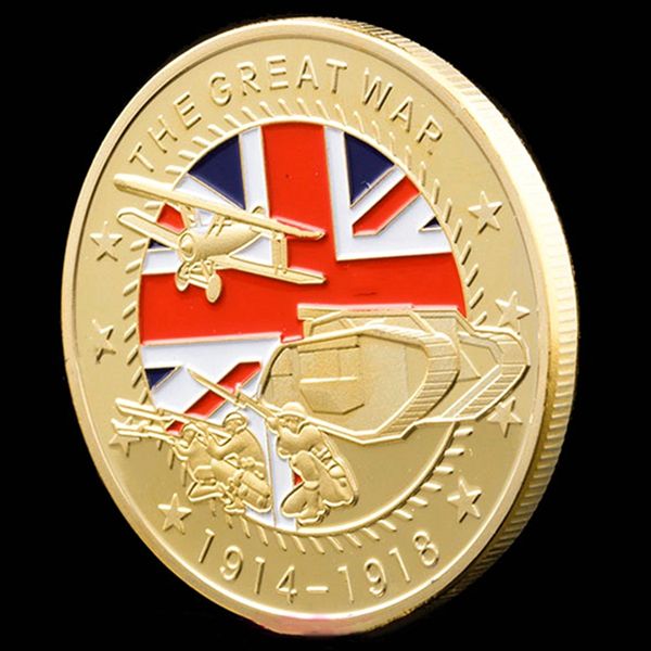 10pcs non magnetic 1914-1918 military craft gold plated souvenir coin great war 100th anniversary commemorative challenge badge medal
10pcs non magnetic 1914-1918 military craft gold plated souvenir coin great war 100th anniversary commemorative challenge badge medal