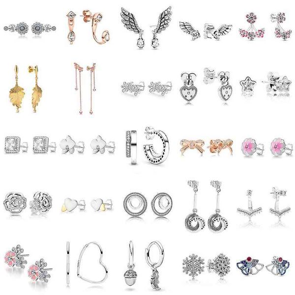 925 sterling silver earring diy angel wings rose gold bow pink flower for women wedding party jewelry gift, Golden
925 sterling silver earring diy angel wings rose gold bow pink flower for women wedding party jewelry gift, Golden