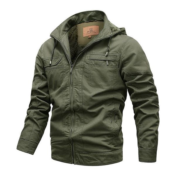 men's jackets 2021 military jacket men cotton hood outwear winter fleece plus size army tactical coat vintage multi-pocket pilot cargo, Black;brown
men's jackets 2021 military jacket men cotton hood outwear winter fleece plus size army tactical coat vintage multi-pocket pilot cargo, Black;brown