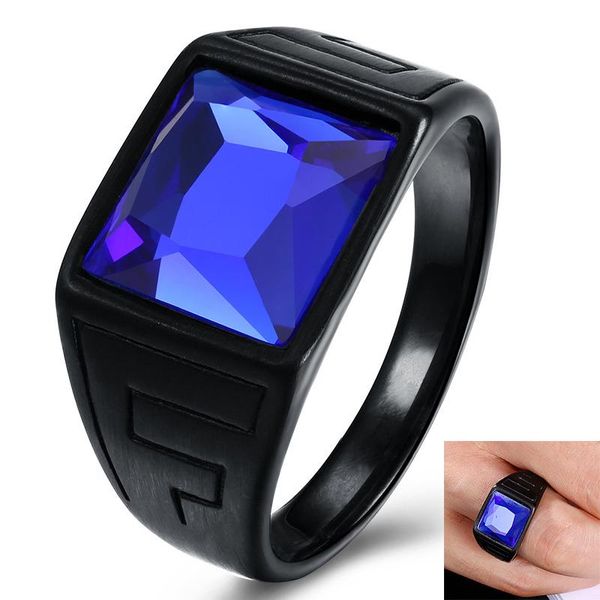wedding rings 2021 vintage black titanium steel men's ring square blue stone engagement finger gift, Slivery;golden
wedding rings 2021 vintage black titanium steel men's ring square blue stone engagement finger gift, Slivery;golden