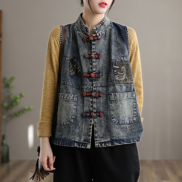 chinese style clothing women denim vest sleeveless jacket for spring loose patchwork vintage fashion ladies chinese 11970, Red
chinese style clothing women denim vest sleeveless jacket for spring loose patchwork vintage fashion ladies chinese 11970, Red