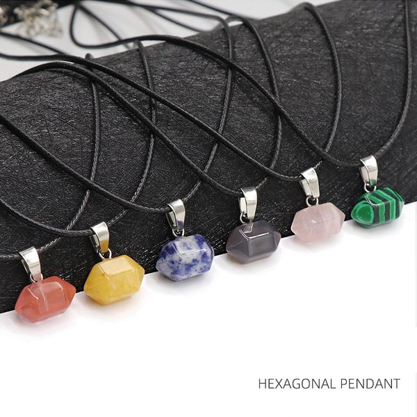 hexagonal stone crystal quartz opal long teardrop pendant & necklace leather chains for men women fashion jewelry, Silver
hexagonal stone crystal quartz opal long teardrop pendant & necklace leather chains for men women fashion jewelry, Silver
