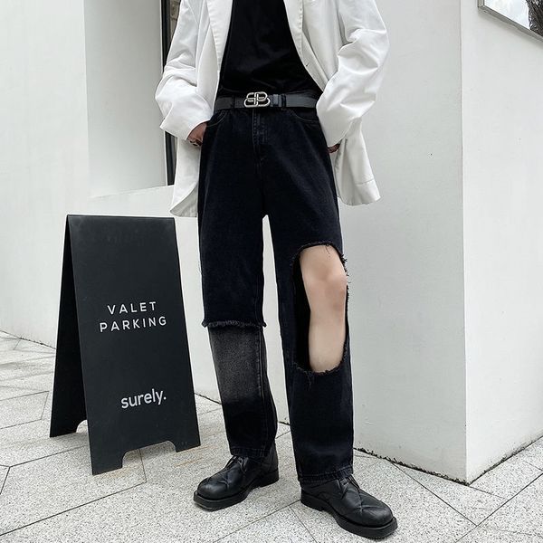 men's jeans summer ripped fashion retro black wide-leg men streetwear loose hip-hop hole straight denim trousers mens 4wyv, Blue
men's jeans summer ripped fashion retro black wide-leg men streetwear loose hip-hop hole straight denim trousers mens 4wyv, Blue