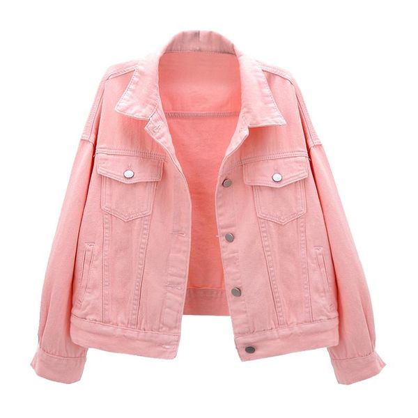 women's jackets plus size long-sleeve denim jacket women 2021 spring autumn short pink loose korean jeans student coat female, Black;brown 
women's jackets plus size long-sleeve denim jacket women 2021 spring autumn short pink loose korean jeans student coat female, Black;brown