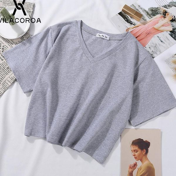 women's t-shirt loose short sleeve women t shirt v-neck cotton solid casual crop high waist black and white gray female
women's t-shirt loose short sleeve women t shirt v-neck cotton solid casual crop high waist black and white gray female