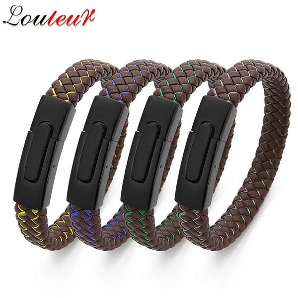 charm bracelets louleur black brown genuine braided leather bracelet women men stainless steel magnetic clasp charms jewelry, Golden;silver
charm bracelets louleur black brown genuine braided leather bracelet women men stainless steel magnetic clasp charms jewelry, Golden;silver