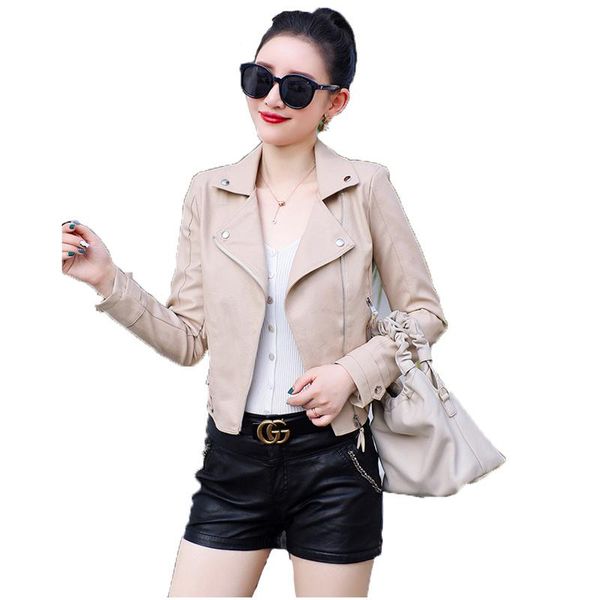 women's leather & faux jacket women spring autumn black pink white casual slim korean fashion short pu coat 2021 gh593
women's leather & faux jacket women spring autumn black pink white casual slim korean fashion short pu coat 2021 gh593