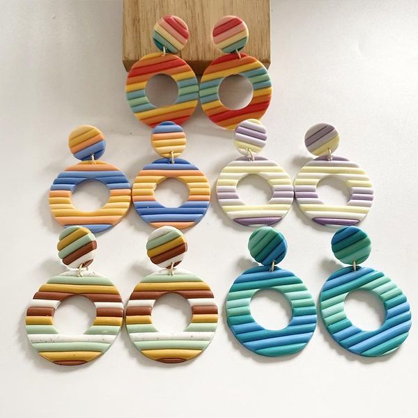 stud 2021 trend clay soft pottery rainbow strips multicolor artistic texture earrings round geometric handmade for women jewelry, Golden;silver
stud 2021 trend clay soft pottery rainbow strips multicolor artistic texture earrings round geometric handmade for women jewelry, Golden;silver