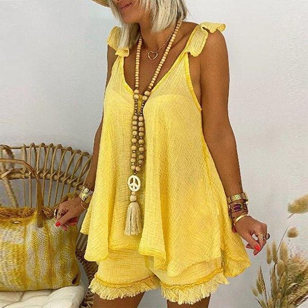 women's tracksuits elegant solid tassel ruffle women and shorts sets loose sleeveless sling shirts short pants suits casual femme, Gray
women's tracksuits elegant solid tassel ruffle women and shorts sets loose sleeveless sling shirts short pants suits casual femme, Gray