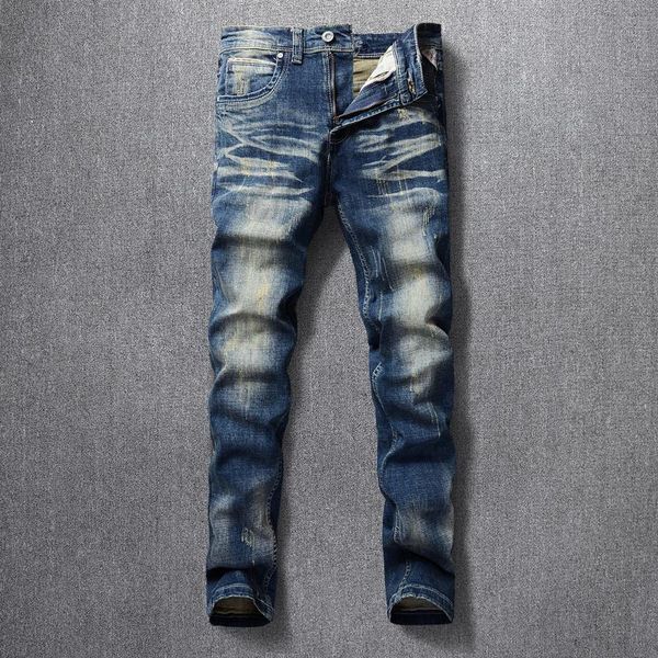 men's jeans european vintage fashion men retro blue distressed wash elastic slim fit ripped casual denim pants
men's jeans european vintage fashion men retro blue distressed wash elastic slim fit ripped casual denim pants