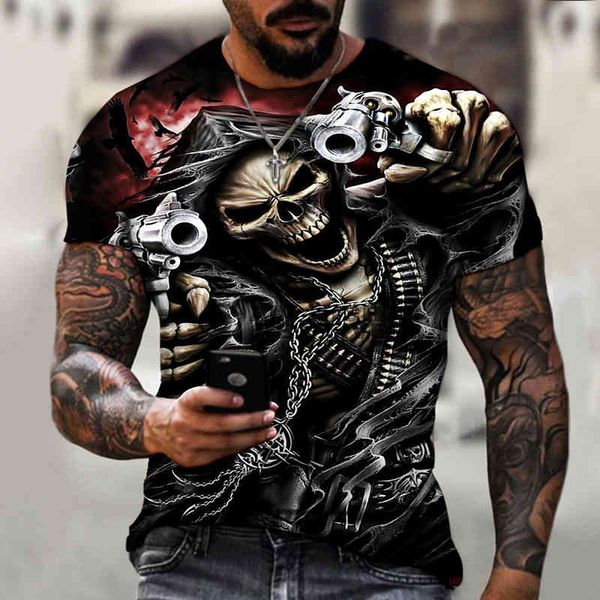 men's terrorist skull t-shirt, casual street cloth, large short sv, 3d hip hop print top, White;black
men's terrorist skull t-shirt, casual street cloth, large short sv, 3d hip hop print top, White;black