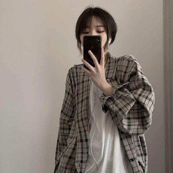 women's blouses & shirts harajuku casual plaid shirt retro punk grunge korean hong kong style loose versatile men women high street b, White
women's blouses & shirts harajuku casual plaid shirt retro punk grunge korean hong kong style loose versatile men women high street b, White