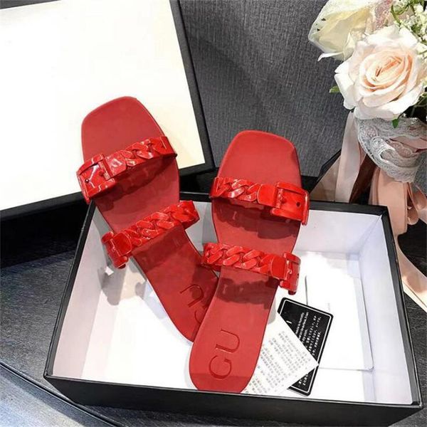 slippers summer women's designer slides candy color jelly beach casual open toes pvc chain design flat slide, Black
slippers summer women's designer slides candy color jelly beach casual open toes pvc chain design flat slide, Black