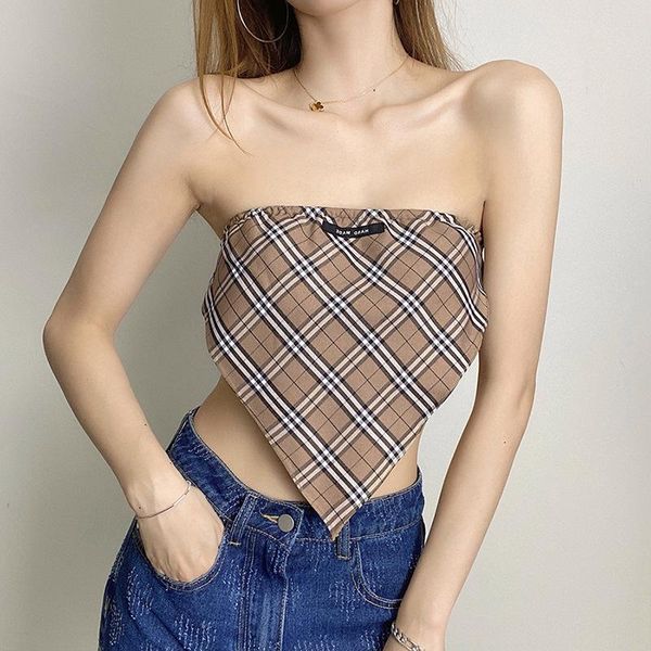 women's tanks & camis european and american style 2021 summer fashion clothing plaid printed tube backless hollow vest, White
women's tanks & camis european and american style 2021 summer fashion clothing plaid printed tube backless hollow vest, White