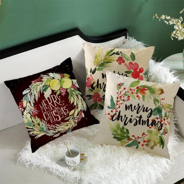 cushion/decorative pillow christmas wreath case decorative cushion cover home bedroom living room sofa polyester peachskin throw pillows 45*
cushion/decorative pillow christmas wreath case decorative cushion cover home bedroom living room sofa polyester peachskin throw pillows 45*