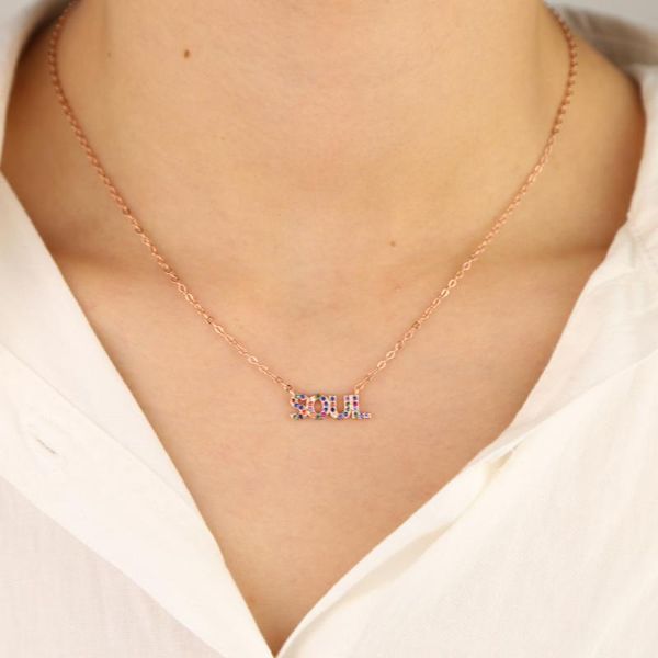 multi color rainbow cubic zirconia cz soul letter word necklace jewelry for women initial name pendant necklace for wedding, Golden;silver
multi color rainbow cubic zirconia cz soul letter word necklace jewelry for women initial name pendant necklace for wedding, Golden;silver