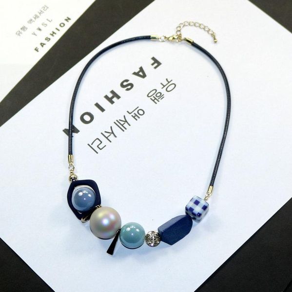 pendant necklaces asymmetric woman geometric wood colorful beads short rope chain sweater necklace fashion accessories, Silver
pendant necklaces asymmetric woman geometric wood colorful beads short rope chain sweater necklace fashion accessories, Silver
