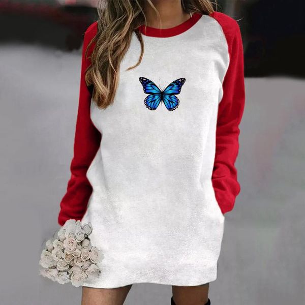 casual dresses women's autumn winter dress round neck patchwork long sleeve butterfly print mini with pocket vestido, Black;gray
casual dresses women's autumn winter dress round neck patchwork long sleeve butterfly print mini with pocket vestido, Black;gray