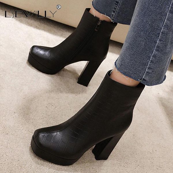 boots lsewilly 2021 women shoes pu leather elegant round toe square high heel zipper autumn winter casual ankle size 34-43, Black
boots lsewilly 2021 women shoes pu leather elegant round toe square high heel zipper autumn winter casual ankle size 34-43, Black