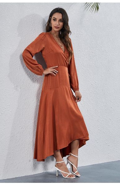 casual dresses products for autumn women's temperament solid color v-neck high waist one piece fashion irregular long dress, Black;gray
casual dresses products for autumn women's temperament solid color v-neck high waist one piece fashion irregular long dress, Black;gray