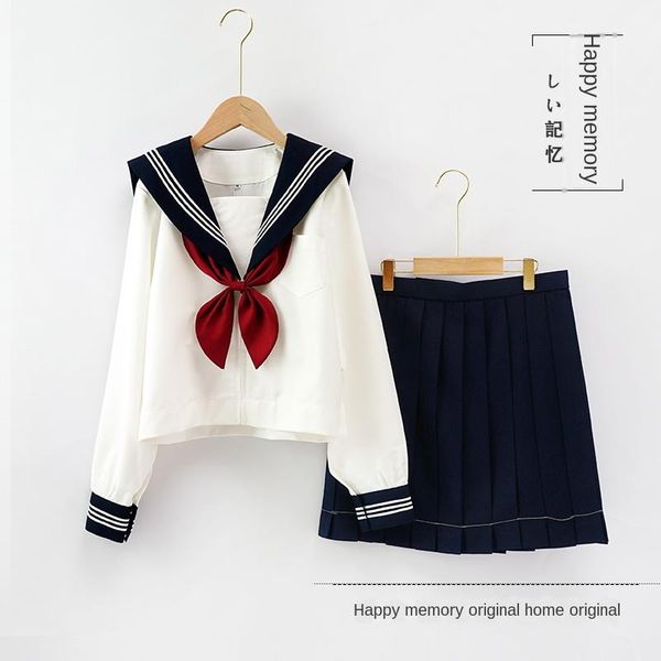 women's two piece pants sailor suit jk long-sleeved student uniform basic style original genuine autumn and winter blue in stock, White
women's two piece pants sailor suit jk long-sleeved student uniform basic style original genuine autumn and winter blue in stock, White