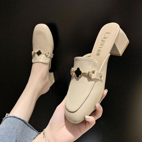 sandals beautiful mules slippers mid heels 1.97 inches women loafers (size 35-43), Black 
sandals beautiful mules slippers mid heels 1.97 inches women loafers (size 35-43), Black