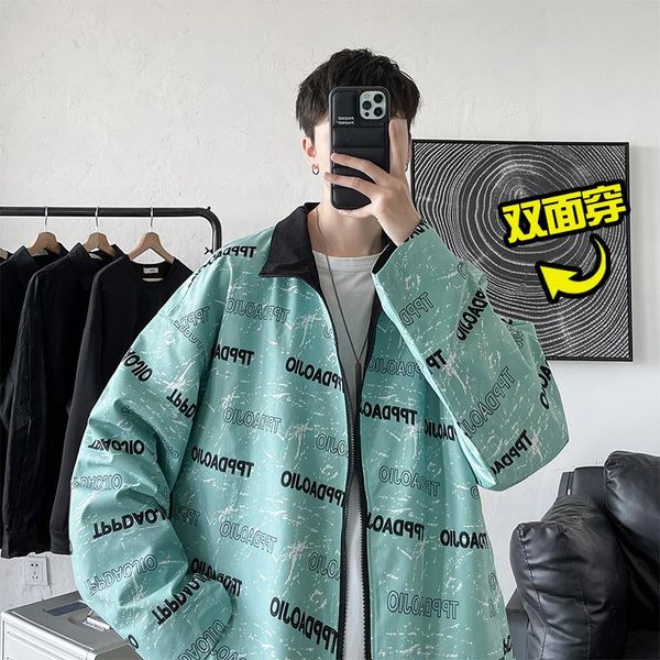 men's jackets teens letter print reversible for 2021 korean fashion trends streetwear male clothing mens oversized windbreaker coats, Black;brown
men's jackets teens letter print reversible for 2021 korean fashion trends streetwear male clothing mens oversized windbreaker coats, Black;brown