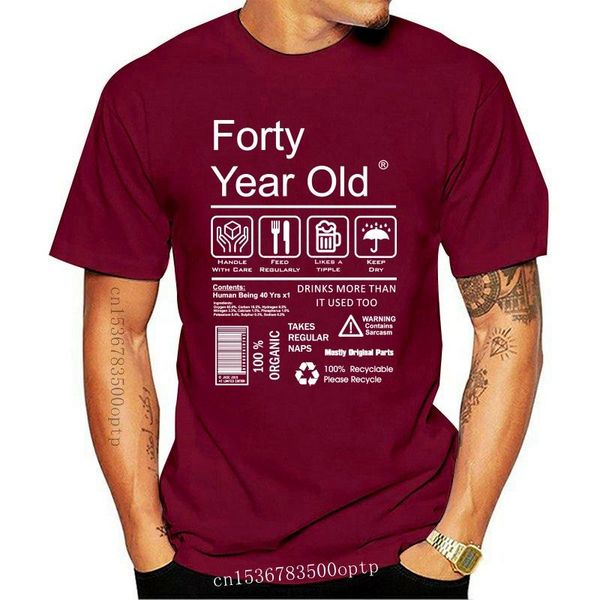 men's t-shirts funny 40 forty year old package care label instructions information guide motif for 40th birthday gift mens black t-shir, White;black
men's t-shirts funny 40 forty year old package care label instructions information guide motif for 40th birthday gift mens black t-shir, White;black
