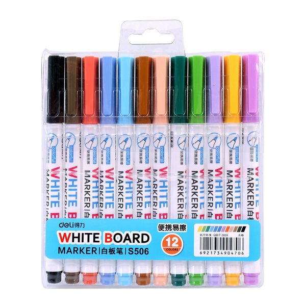 painting pens deli s504 8- 12 color children's drawing erasable single head water-based whiteboard pen set, Black;red
painting pens deli s504 8- 12 color children's drawing erasable single head water-based whiteboard pen set, Black;red