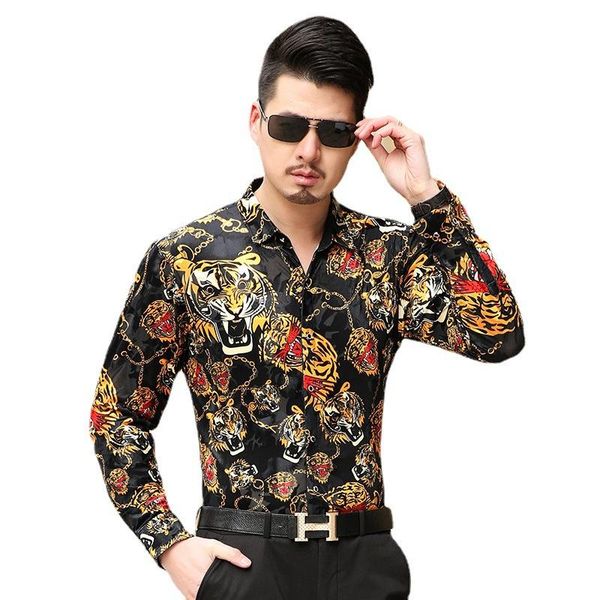men's casual shirts business dress mens tiger pattern velvet silk spring autumn fashion long sleeve shirt, White;black
men's casual shirts business dress mens tiger pattern velvet silk spring autumn fashion long sleeve shirt, White;black