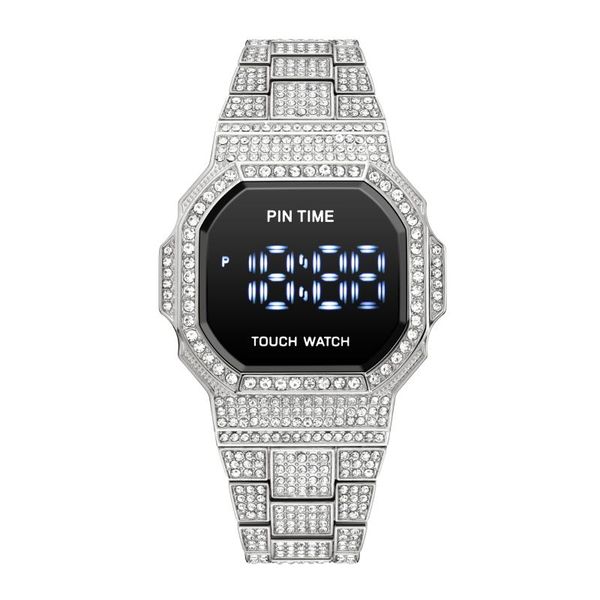 Diamond Touch Screen Watch Men Hip Hop Iced Out Digital Mens Watches Top Male Clock Relogio Montre Reloj Zegarek, Slivery;brown
Diamond Touch Screen Watch Men Hip Hop Iced Out Digital Mens Watches Top Male Clock Relogio Montre Reloj Zegarek, Slivery;brown