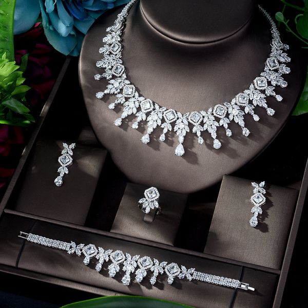 hibride zircons white gold color cubic zirconia bridal wedding necklace and earring sets party accessories n-1152, Silver
hibride zircons white gold color cubic zirconia bridal wedding necklace and earring sets party accessories n-1152, Silver