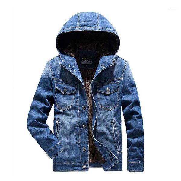 men's jackets autumn winter cargo casual denim coats with hat solid color hooded men jean male outwear drop, Black;brown
men's jackets autumn winter cargo casual denim coats with hat solid color hooded men jean male outwear drop, Black;brown
