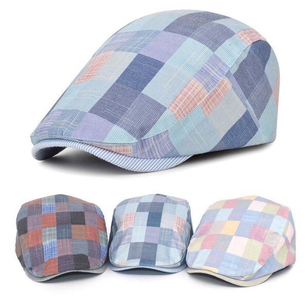 berets outdoor beret caps spring summer autumn men sun hats womens mens plaid flat cap adjustable casual visor hat, Blue;gray
berets outdoor beret caps spring summer autumn men sun hats womens mens plaid flat cap adjustable casual visor hat, Blue;gray
