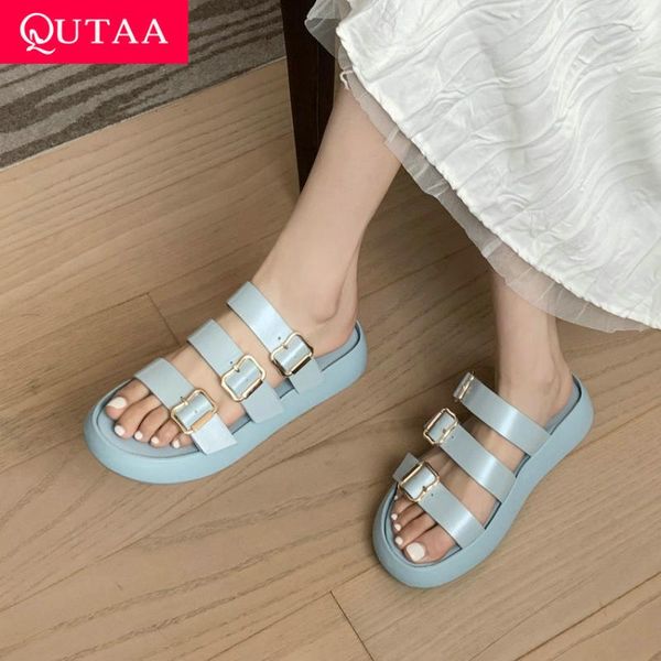 dress shoes qutaa 2021 wedge heel summer women genuine leather slip on female slides platform buckle slingback sandals size 34-39, Black
dress shoes qutaa 2021 wedge heel summer women genuine leather slip on female slides platform buckle slingback sandals size 34-39, Black