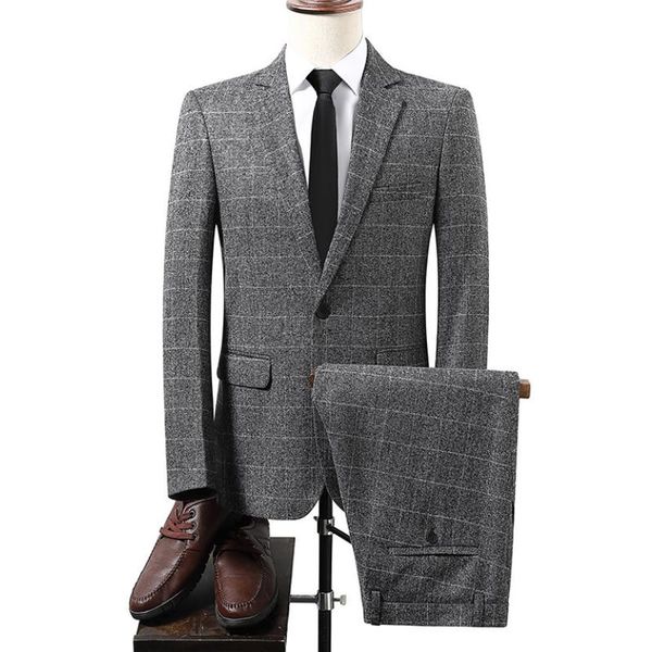 men's suits & blazers (jacket+pants) men 2 pieces slim fit business groom plaid one button ments tuxedos for formal wedding suit plus s, White;black
men's suits & blazers (jacket+pants) men 2 pieces slim fit business groom plaid one button ments tuxedos for formal wedding suit plus s, White;black