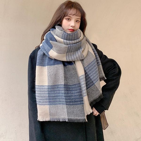 scarves winter warm scarf women large imitation wool shawls for ladies grid style female blue white blanket 2021 fashion accessories, Blue;gray
scarves winter warm scarf women large imitation wool shawls for ladies grid style female blue white blanket 2021 fashion accessories, Blue;gray