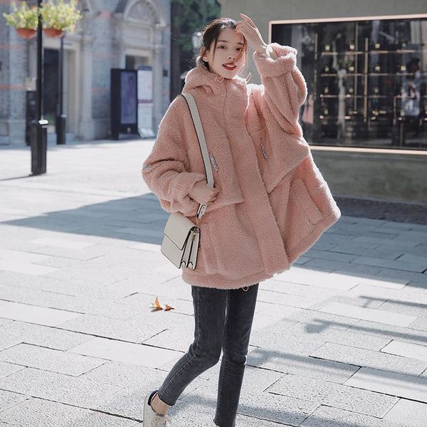 women's fur & faux winter coat women casual short jacket female warm thick hooded collar solid teddy pink outerwear ladies y410, Black
women's fur & faux winter coat women casual short jacket female warm thick hooded collar solid teddy pink outerwear ladies y410, Black