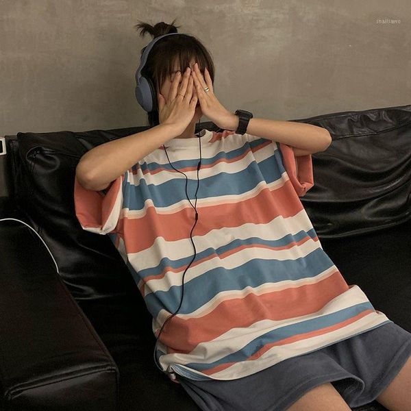 women's t-shirt harajuku style summer loose korean japanese rainbow stripe short sleeve net red hong kong half top, White
women's t-shirt harajuku style summer loose korean japanese rainbow stripe short sleeve net red hong kong half top, White