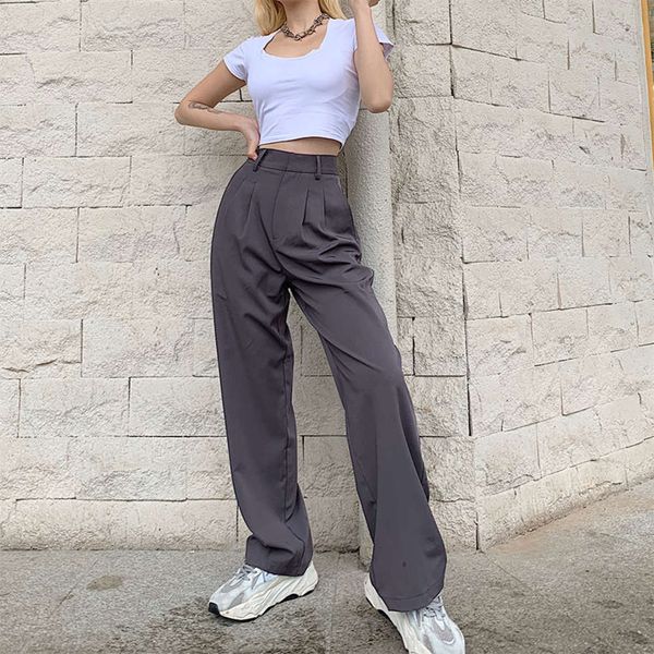 men's wear show thin straight pants fashion brand 2021 street racket loose high waist dign casual trousers, Black;white
men's wear show thin straight pants fashion brand 2021 street racket loose high waist dign casual trousers, Black;white