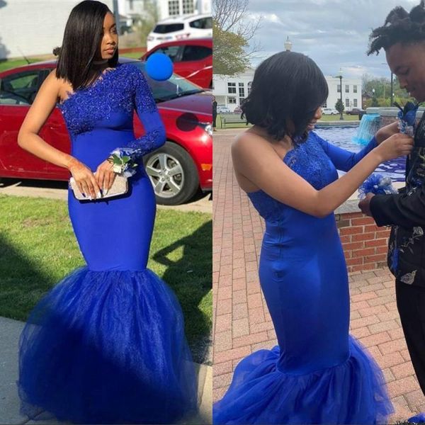 party dresses royal blue one shoulder mermaid evening tight african prom dress appliques plus size black couple holiday gowns, White;black
party dresses royal blue one shoulder mermaid evening tight african prom dress appliques plus size black couple holiday gowns, White;black