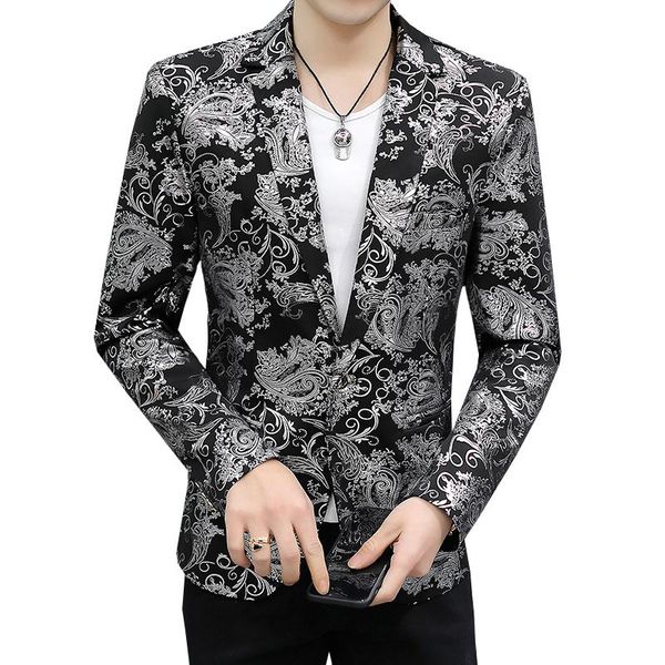 men's suits & blazers 2021 fall paisley printed jacket men's blazer slim sequined fashion embroidered jacquard, White;black
men's suits & blazers 2021 fall paisley printed jacket men's blazer slim sequined fashion embroidered jacquard, White;black