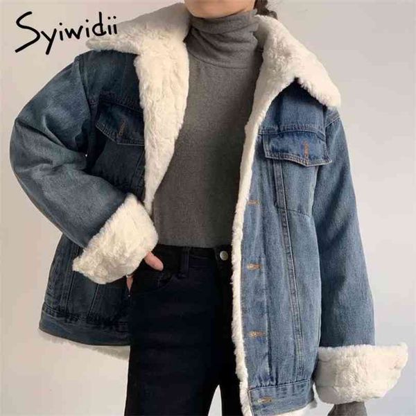 velvet denim jacket fall women coats pliced solid fleece flocking korean style jean winter clothes blue 210607, Black;brown 
velvet denim jacket fall women coats pliced solid fleece flocking korean style jean winter clothes blue 210607, Black;brown