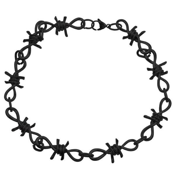 chains 20inch thorns wire chain necklace for men women fashion metal steel open cuff twist black necklaces hip hop jewlry drop, Silver
chains 20inch thorns wire chain necklace for men women fashion metal steel open cuff twist black necklaces hip hop jewlry drop, Silver