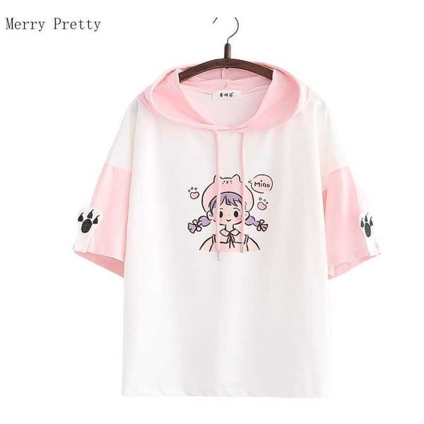 pink cartoon girl print kawaii hoodies women summer half sleeve cotton hooded sweatshirts sweet style korean fashion 210526, Black
pink cartoon girl print kawaii hoodies women summer half sleeve cotton hooded sweatshirts sweet style korean fashion 210526, Black