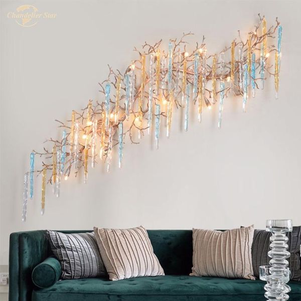 luxury led wall lamp modern copper colorful glass water drop tree branch lamp home decoration for living room bedroom villa
luxury led wall lamp modern copper colorful glass water drop tree branch lamp home decoration for living room bedroom villa